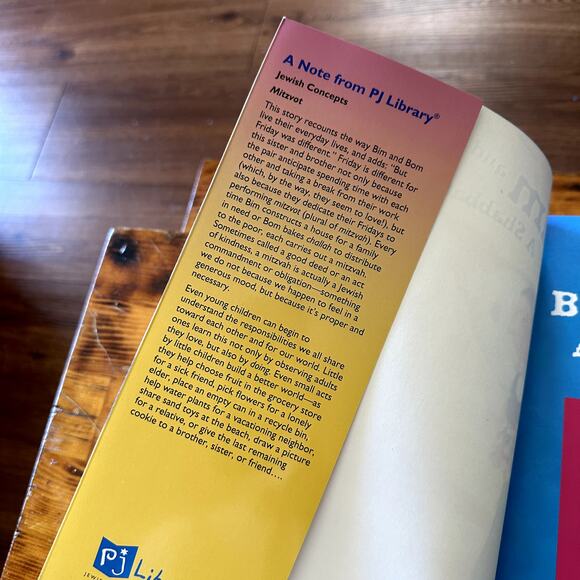 PJ Library Bim And Bom A Shabbat Tale Jewish Paperback Book - Picture 2 of 8